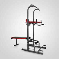 Power Tower Dip Station With Bench Bar Adjustable Pull Up Gym