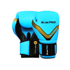 BOXING GLOVES BLUE GOLDEN 14-OZ SLIMPRO