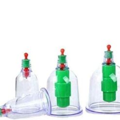 Alternative view of ZAvacuum cans set for hijama, 6 cans and pump