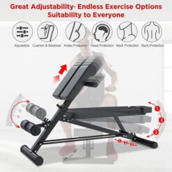 Alternative view of YOLEO Adjustable Weight Bench- 500lbs Utility Bench for Full Body Workout; Multi Purpose Decline Fitness Bench Roman Chair; Sit Up Abs All-in-One Hyper Back Extension Exercise Bench