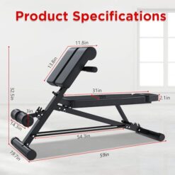 YOLEO Adjustable Weight Bench- 500lbs Utility Bench for Full Body Workout; Multi Purpose Decline Fitness Bench Roman Chair; Sit Up Abs All-in-One Hyper Back Extension Exercise Bench