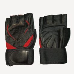Weight Lifting Palm & Wrist Support Gym & Fitness Gloves & (Red, Black)