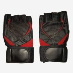 Alternative view of Weight Lifting Palm & Wrist Support Gym & Fitness Gloves & (Red, Black)