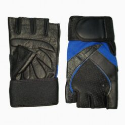 Weight Lifting Palm & Wrist Support Gym & Fitness Gloves & (Blue, Black)