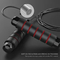 Alternative view of Jump Rope Professional Tangle Free Rapid Speed Jumping Rope Foam Handle Adjustable Steel Skipping Rope Gym Fitness Slim Body