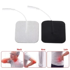 10Pcs 2mm Plug Non-woven Fabric Reusable Self Adhesive Electrode Pads Conductive Gel Pad Body Digital Physiotherapy Massager
