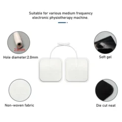 Alternative view of 10Pcs 2mm Plug Non-woven Fabric Reusable Self Adhesive Electrode Pads Conductive Gel Pad Body Digital Physiotherapy Massager