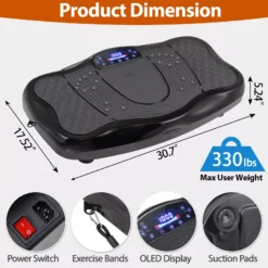 Alternative view of Waver Vibration Plate Exercise Machine Whole Body Fitness Vibrat Platform Black