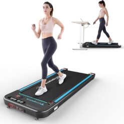CITYSPORTS Treadmills for Home, Under Desk Treadmill Walking Pad with Audio Speakers, Slim & Portable Treadmill with Remote & Dual LED Display, Office & Home Treadmills (Black)