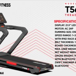 Alternative view of AMERICAN FITNESS TREADMILL T56A