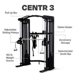 Alternative view of Centr 3 Home Gym Functional Trainer with Selectorized Smith Bar