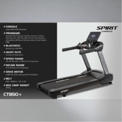 Alternative view of SPIRIT COMMERCIAL TREADMILL CT850+