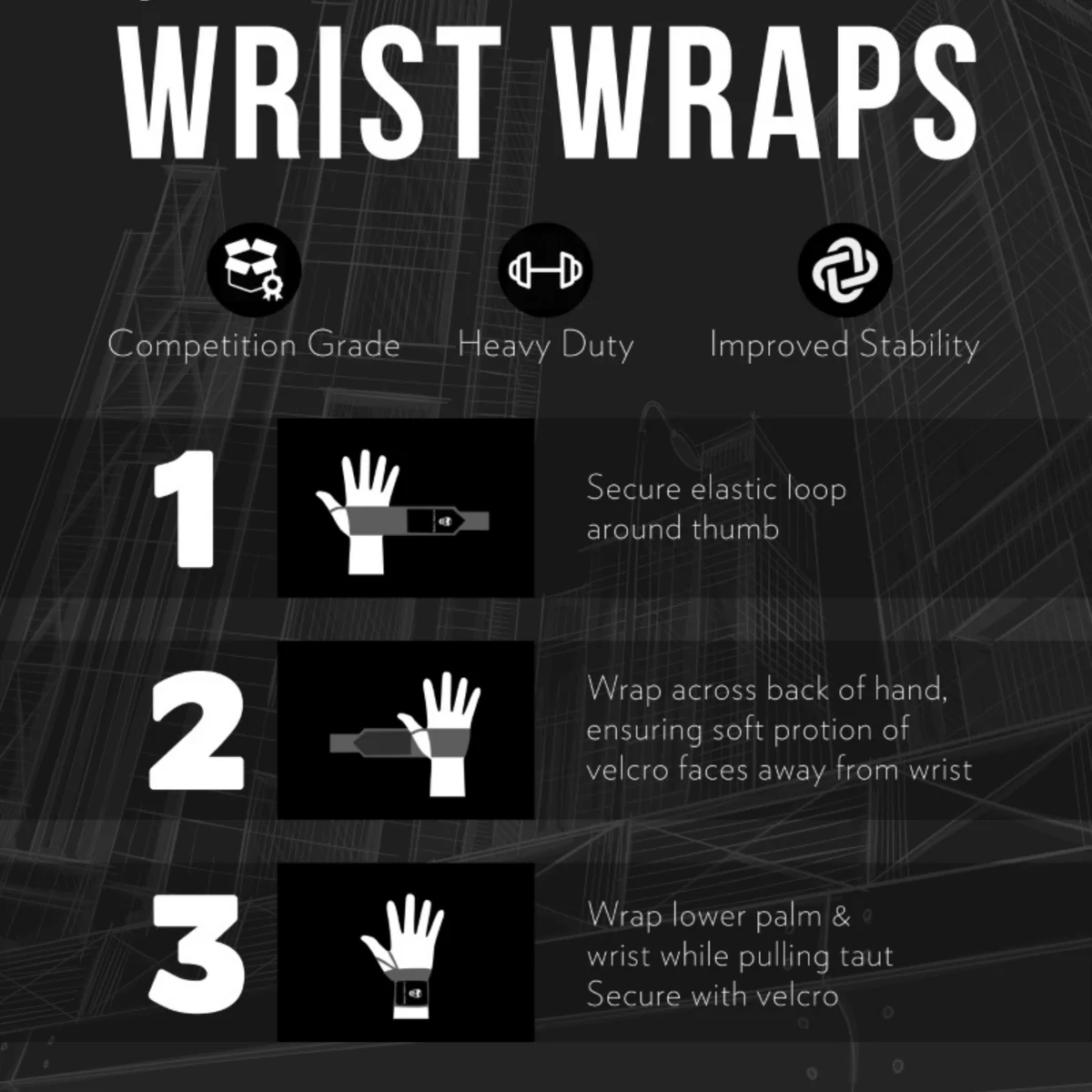 Gymreapers Wrist Wraps - 18" Weightlifting Wrist Support Black - Image 5