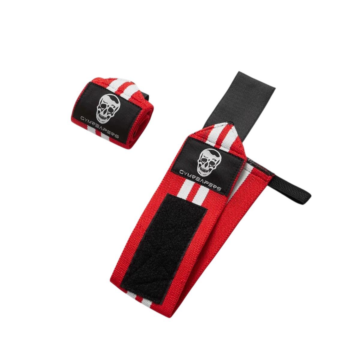 Gymreapers Wrist Wraps - 18" Weightlifting Wrist Support - Red/White - Image 3