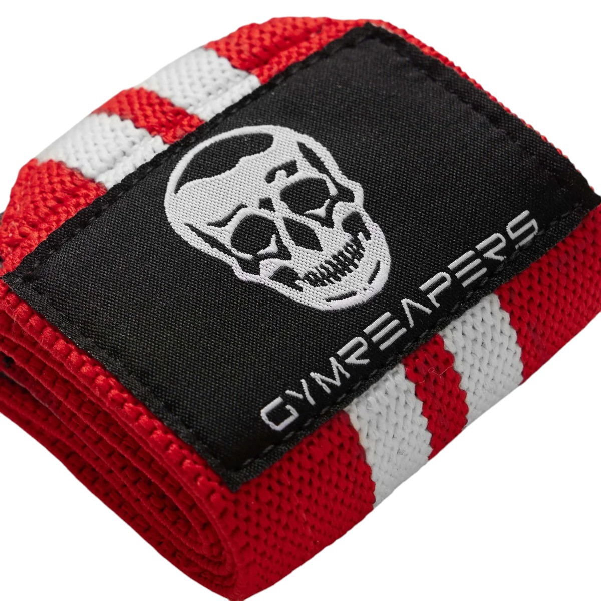Gymreapers Wrist Wraps - 18" Weightlifting Wrist Support - Red/White - Image 2