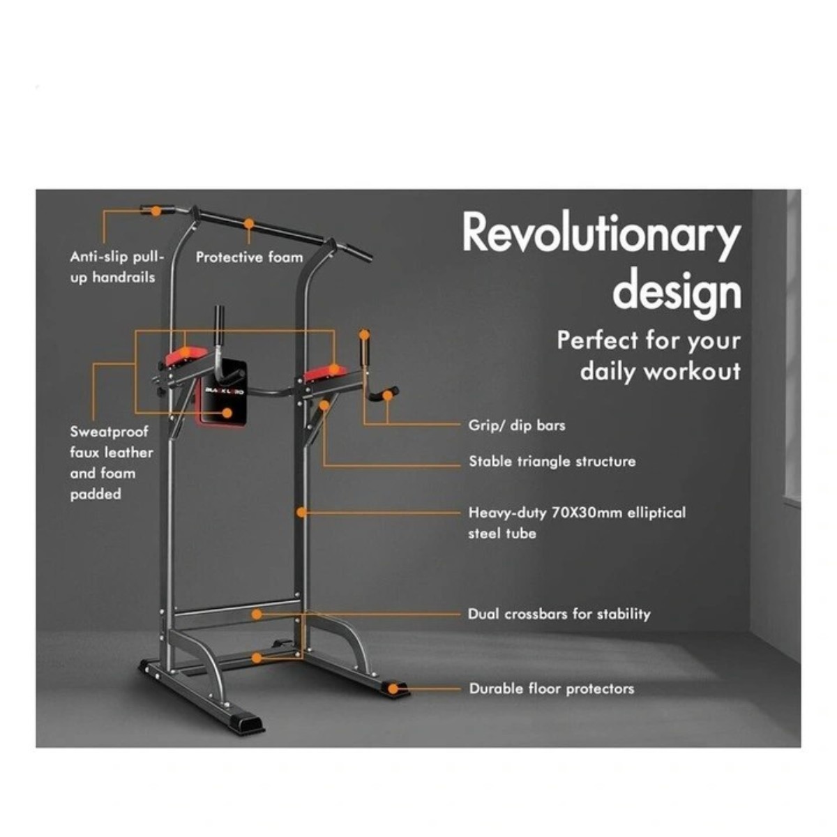 Multifunction Power Tower Adjustable Height Pull-up Dip-up Station Gym Strength Training - Image 6