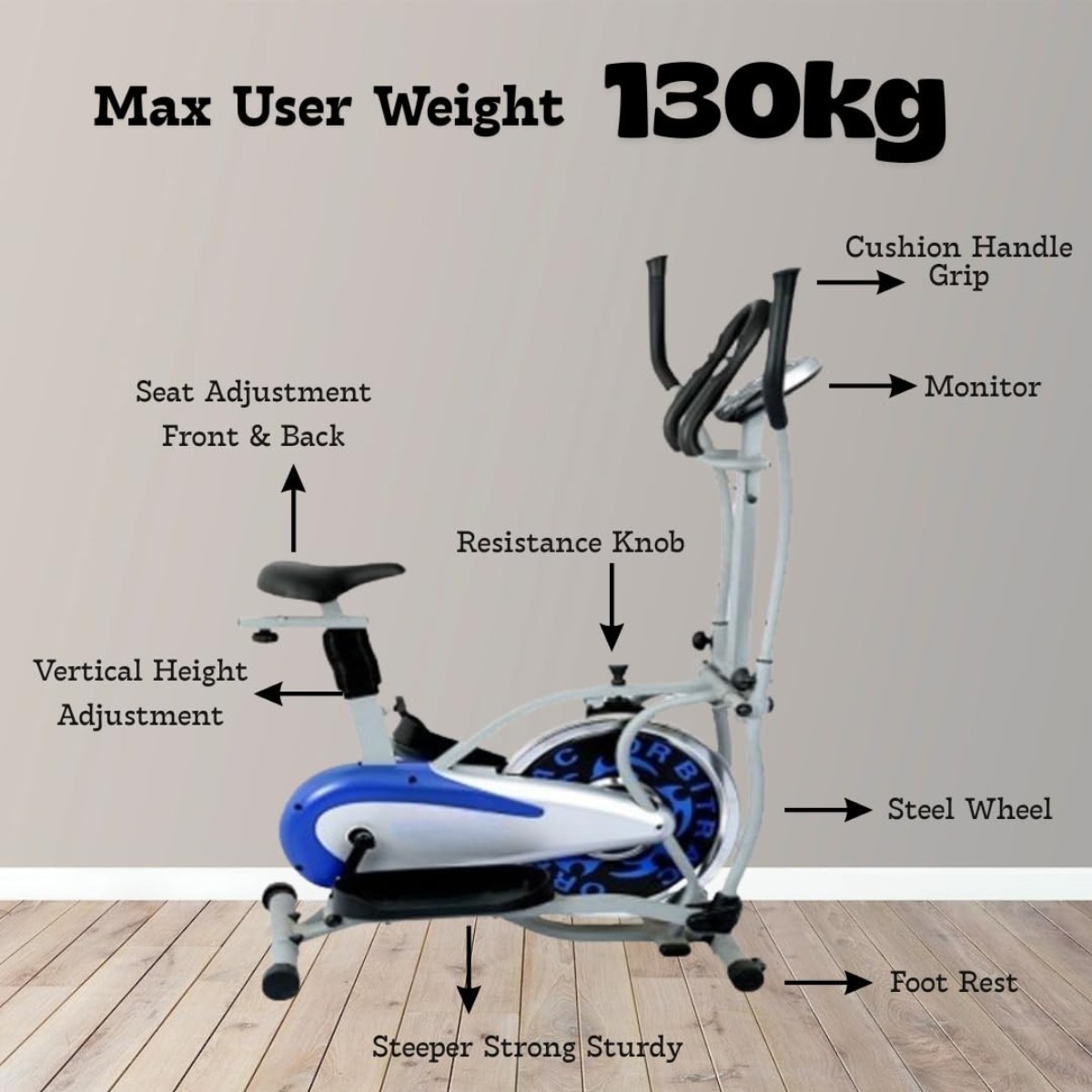 obitrek steel pulse cardio excercise machine - Image 3