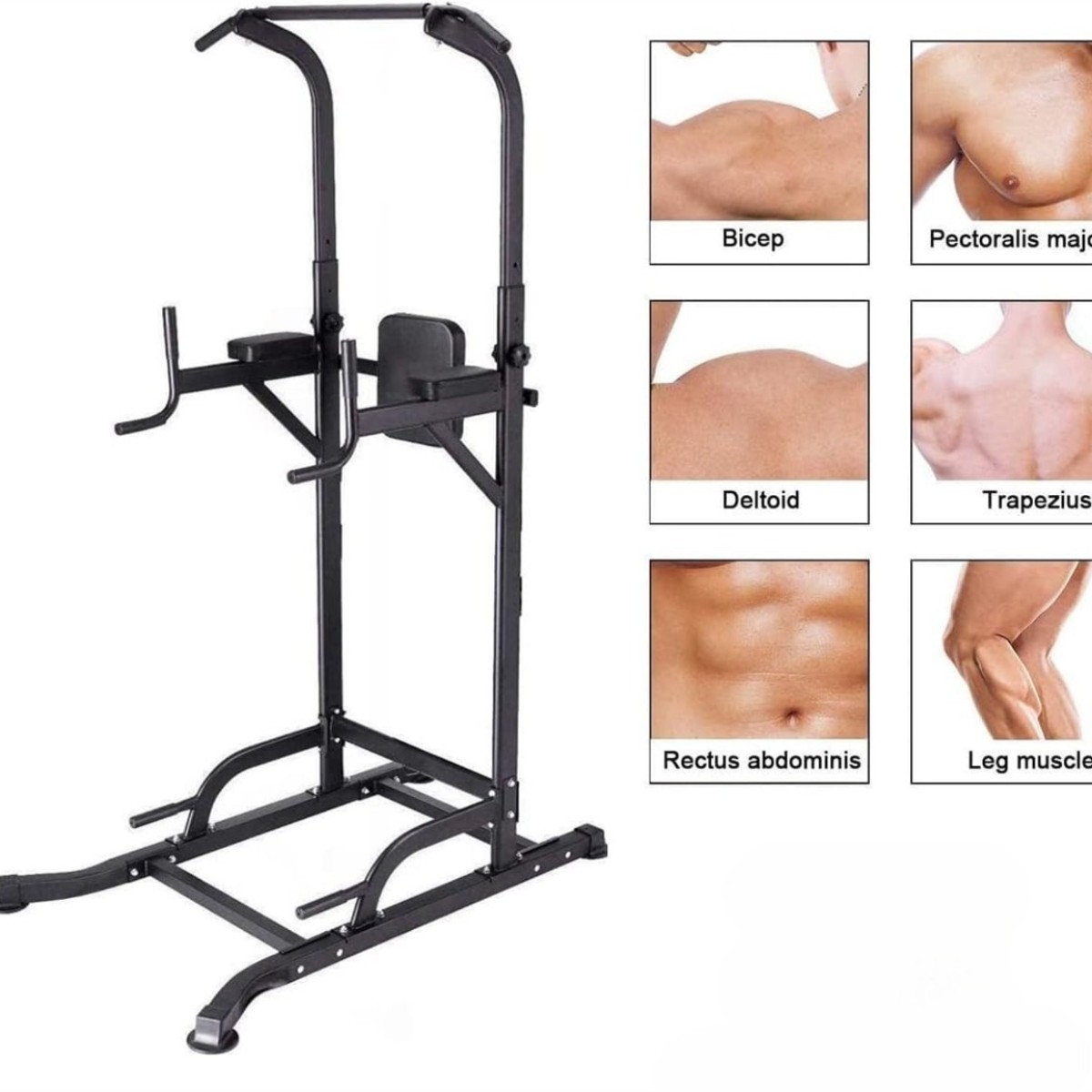 Multifunction Power Tower Adjustable Height Pull-up Dip-up Station Gym Strength Training - Image 3