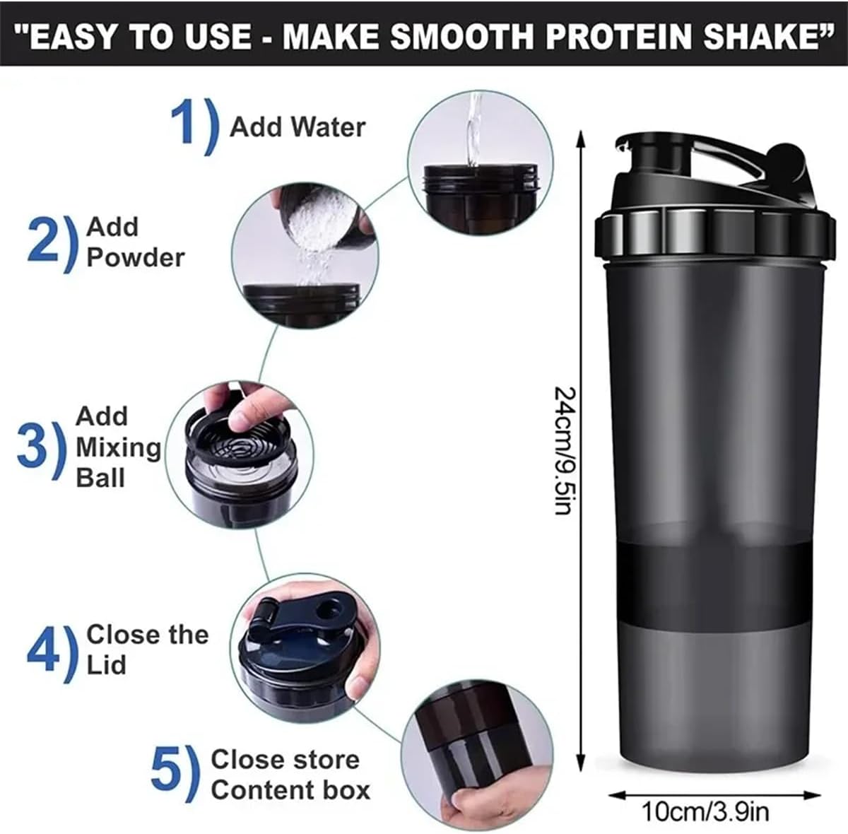2 Storage Box Shaker Cups For Protein Shakes - Image 3