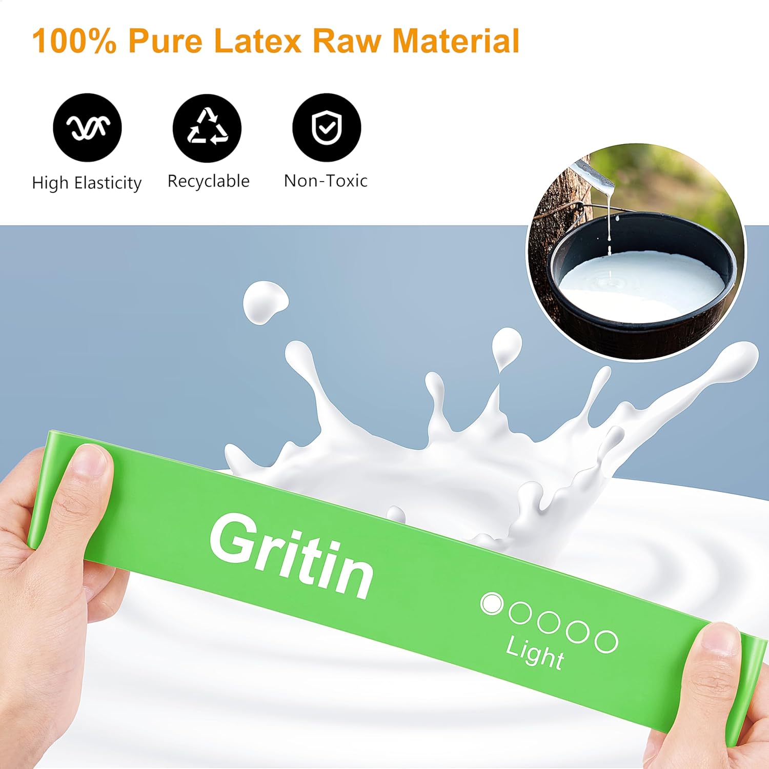 Gritin Resistance Bands - Set of 5 Resistance Fitness Exercise - Image 3