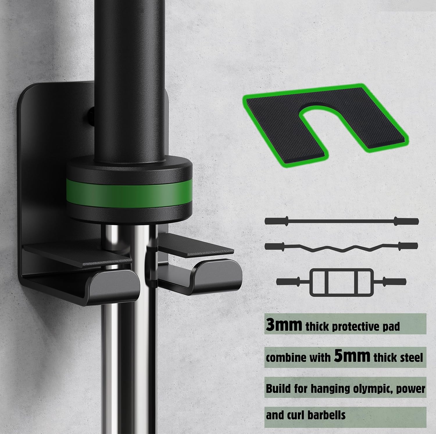 Vertical Barbell Rack Wall Mount Barbell Holder - Image 9