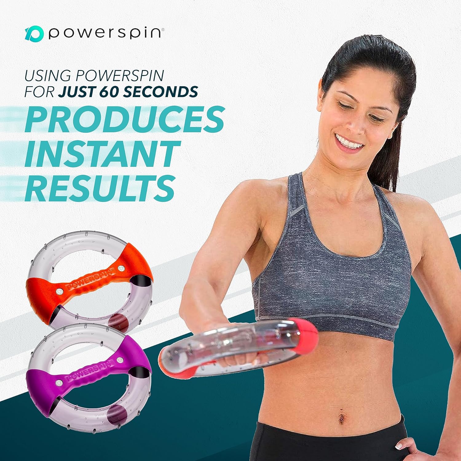New Powerspin Evo Arm, Tricep & Shoulder Workout (Grey/Orange) - Image 3