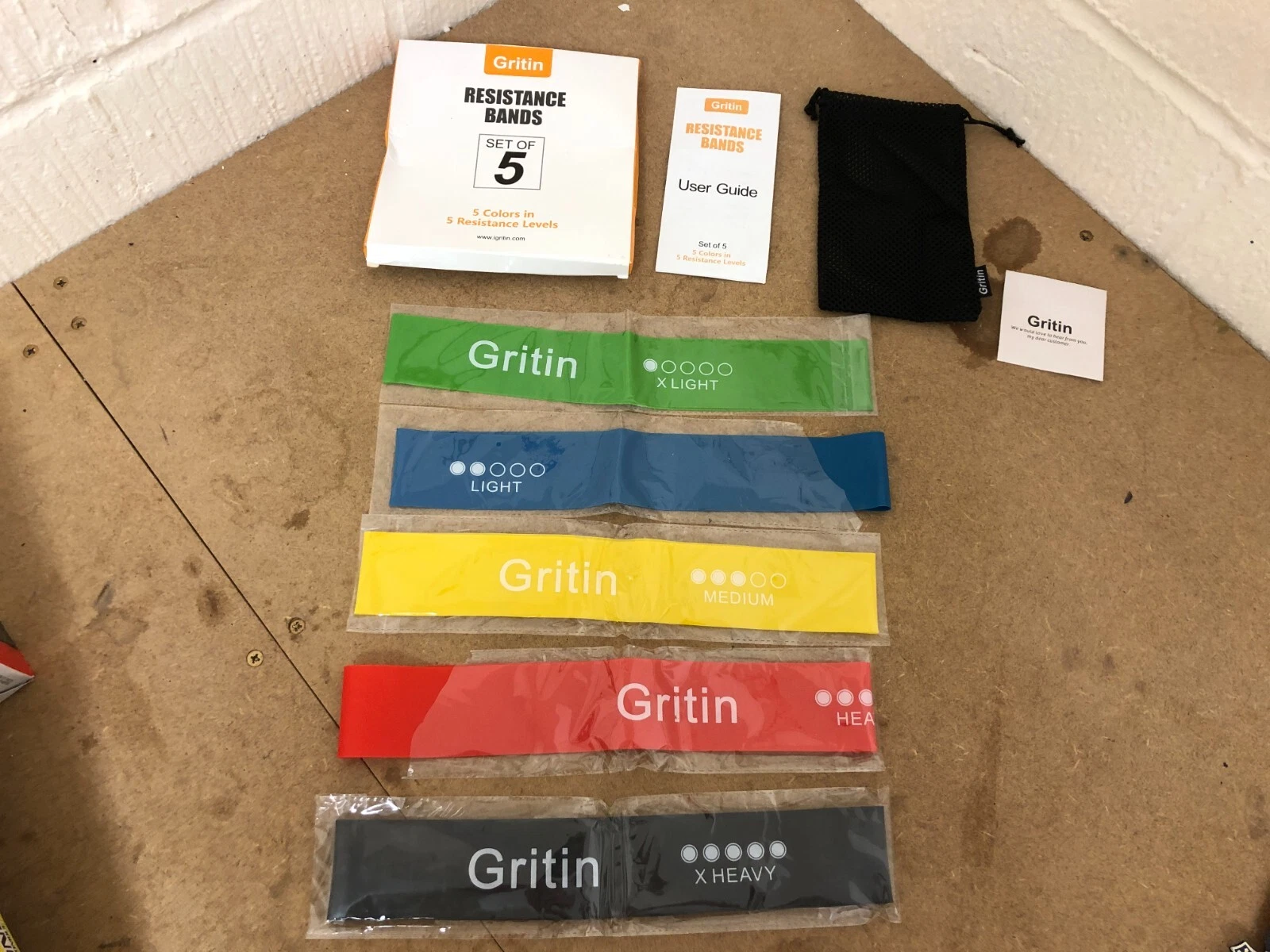 Gritin Resistance Bands - Set of 5 Resistance Fitness Exercise - Image 12