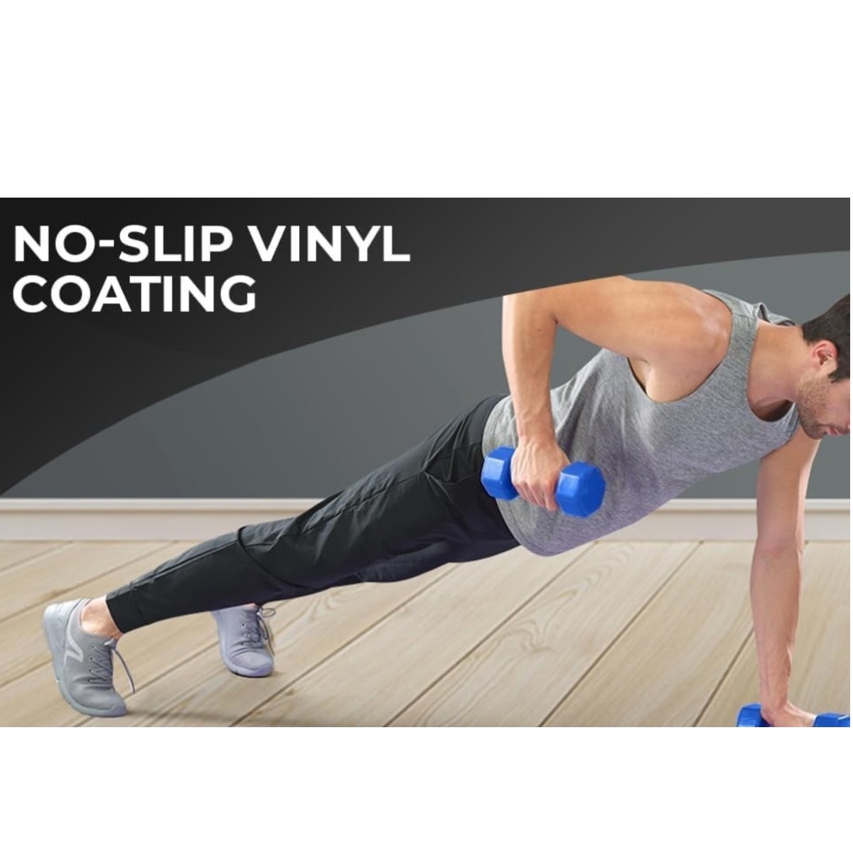 Vinyl Coated Iron Dumbbell 1 Kg - Image 5