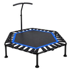 Alternative view of 50-inch Fitness Trampoline Cardio Exercise Rebounder for Adult - Home and Gym Blue & Black