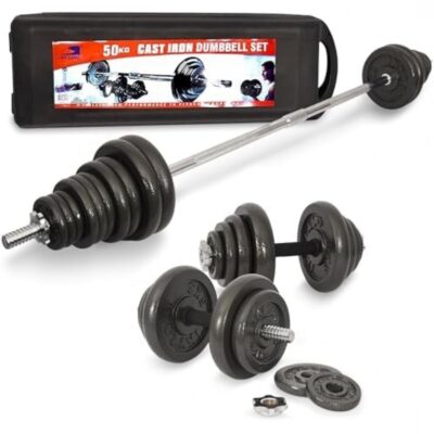 York Cast Iron Plate Barbell/Dumbell Set - 50kg