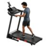Electric 1.25HP DC Brushless Motor Folding Portable Treadmill Manual Incline 1-14km/h Speed Max 120kg Capacity for APP Control